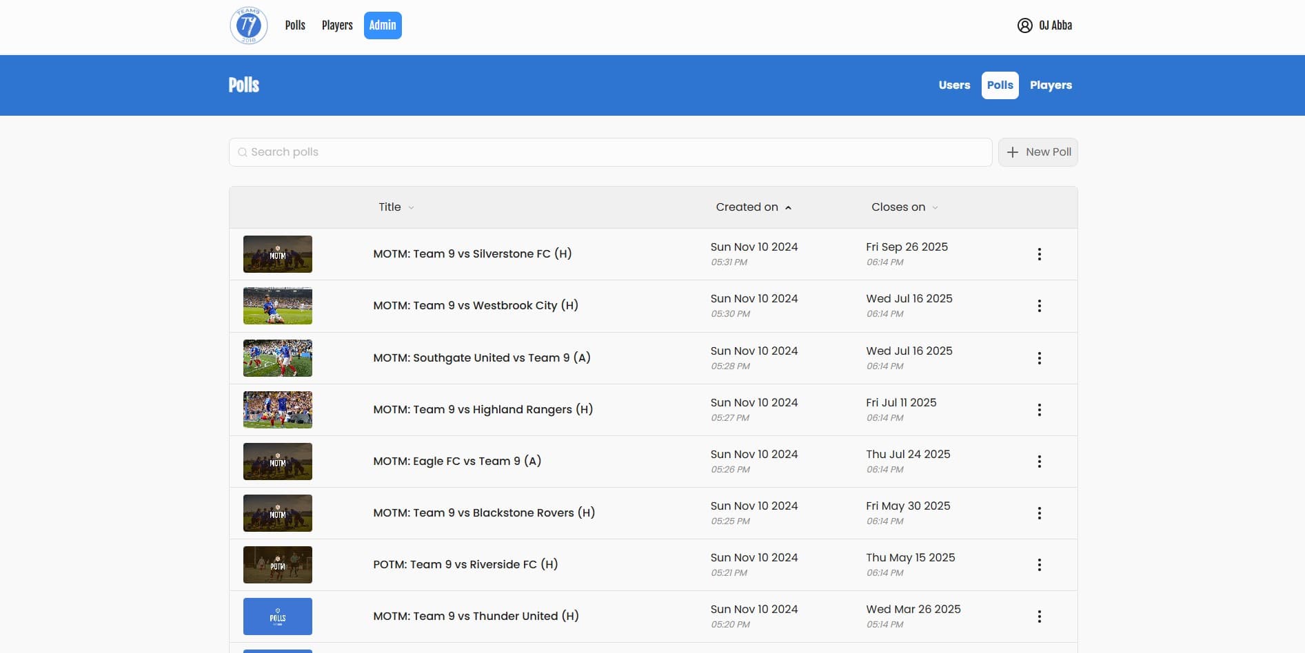 Football Voting Platform